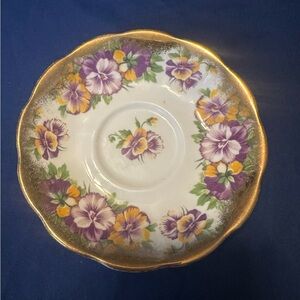 Royal Albert Purple and Gold Floral Saucer